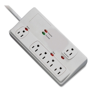 Surge Protector, 2160 Joules, 6 Outlets, 6' Cord, White by Compucessory