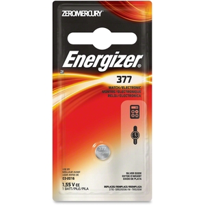 Energizer Holdings, Inc 377BPZ Miniature Battery, f/Electronic Watch, 1.55Volt, Silver by Energizer