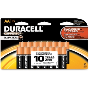 Procter & Gamble MN1500B16Z Coppertop Alkaline Batteries, AA, 16/PK, BK/GD by Duracell