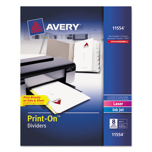 Avery 11554 Customizable Print-On Dividers, 8-Tab, Letter, 25 Sets by AVERY-DENNISON