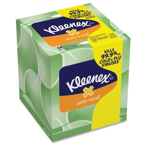 Kimberly-Clark Corporation 25836CT Facial Tissue, Anti-Viral, Upright, 27BX/CT, White by Kleenex