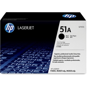 Hewlett-Packard Q7551A Laser Print Cartridge, 6500 Page Yield, BK by HP