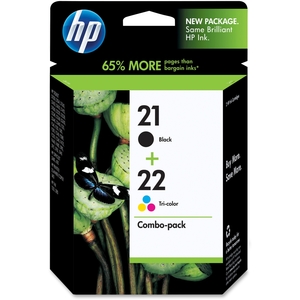 Hewlett-Packard C9509FN HP 21/22 Ink Cartridges,190 Pg Yld BK,165 Pg Yld Clr,2/PK by HP