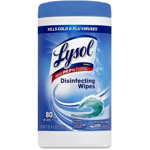 Reckitt Benckiser plc 77925EA Disinfecting Wipes, 80 Wipes/Tub, Ocean Fresh by Lysol