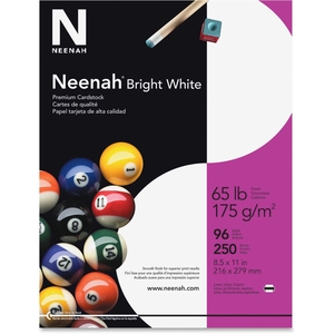 Neenah Paper, Inc 91904 Card Stock Paper, 65 lb., 8-1/2"x11", 250/PK, Bright White by Neenah Paper