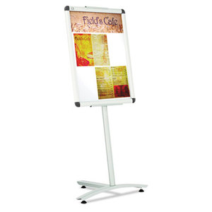 Clip-Frame Pedestal Sign, Aluminum, 24 x 18, Aluminum by QUARTET MFG.