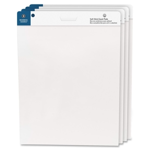 Business Source 38592 Self-Stick Easel Pads, 25"x30", 30 Shts/Pad, 4/PK, White by Business Source