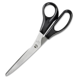 Business Source 65647 Stainless Steel Scissors, Bent, 8"L, Black Handles by Business Source