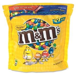 Mars, Inc SN32437 M&Ms Chocolate Candy, w/ Zipper on Bag, 42 oz., Peanut by M&M's