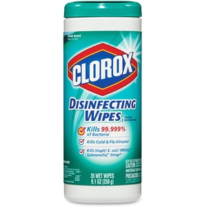 The Clorox Company 01593EA Disinfecting Wipes, 35 Wipes/Tub, Fresh Scent by Clorox