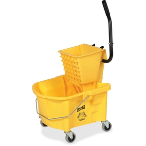 Genuine Joe 60466 Mop Bucket Wringer Combo, 3" Casters, 26 qt., Yellow by Genuine Joe