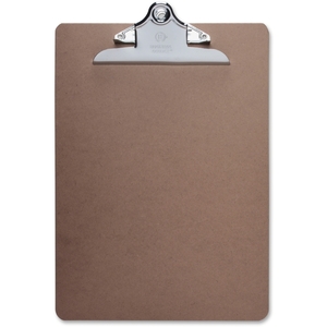 Hardboard Clipboard, Nickel-Plated Clip, 9"x12-1/2", Brown by Business Source