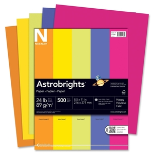 Neenah Paper, Inc 21289 Astro Paper, 24 Lb, 8-1/2"x11", 500/RM, Happy AST by Astrobrights