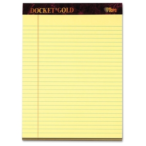 Tops Products 63950 Notepad,Wide Ruled,50 Sheets,8-1/2"x11-3/4",12/PK,Canary by TOPS