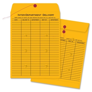 Business Source 42255 Inter-Dept.Envelopes, Str/Button Close,10"x13",100/CT,Kraft by Business Source