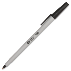 Ballpoint Stick Pens, Med Pt, Lt Grey Barrel/ Black Ink by Business Source
