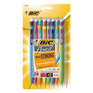 BIC MPLWP241 Mechanical Pencil Xtra Strong, 0.9mm, Assorted, 24/Pack by BIC CORP.