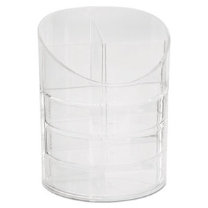 Small Storage Divided Pencil Cup, Plastic, 4 1/2 dia. x 5 11/16, Clear by RUBBERMAID