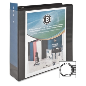 Business Source 09958 View Binder, w/ 2 Inside Pockets, 3" Capacity, Black by Business Source