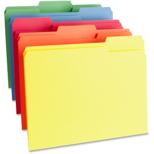 Business Source 65780 Colour File Folder, 1-Ply, 1/3 Cut Tabs, Letter,100/BX, AST by Business Source