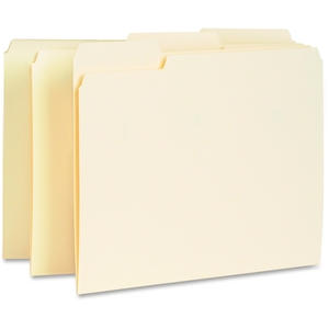 Business Source 65775 Interior File Folders,1/3 Cut Assorted,Letter,100/BX,Manila by Business Source
