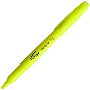 Integra 36181 Pen Style Highlighter, Chisel Tip, 12/PK, Fluorescent Yellow by Integra