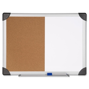 Lorell Furniture 19290 Combo Board, Dry-Erase/Cork, 18"x24", Aluminum Frame by Lorell