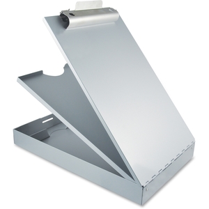 Storage Clipboard, Pencil Tray, 8-1/2"x12", Aluminum by Saunders