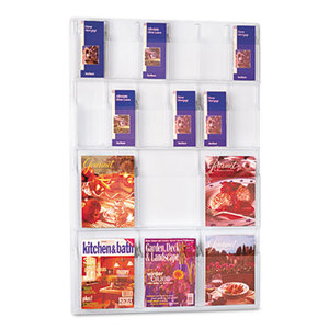 Safco Products 5600CL Reveal Clear Literature Displays, 18 Compartments, 30w x 2d x 45h, Clear by SAFCO PRODUCTS