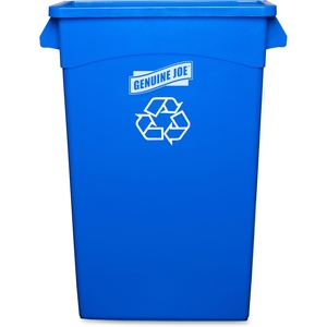 Genuine Joe 57258 Recycling Container, 23 Gallon, 22-1/2"x11"x30", Blue by Genuine Joe