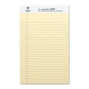 Business Source 63107 Legal Pads, Jr. Legal Ruled, 50 Sht, 5"x8", 12Pack, CA by Business Source