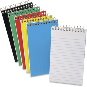 Tops Products 25093 Memo Notebook, Top Spiral, Narrow Rld, 50 Shts, 3"x5", Ast by Ampad