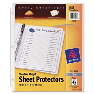 Avery PV-25P Sheet Protector,Standard-Weight,8-1/2"x11",25/PK,Clear by Avery