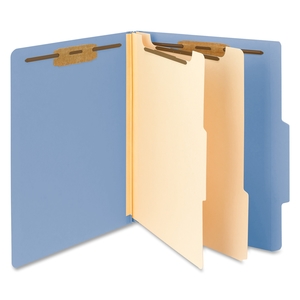 SMEAD MANUFACTURING COMPANY 14001 Classification Folders,2/5 Cut,Letter,2 Divider,10/BX,Blue by Smead