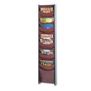 Safco Products 4331MH Solid Wood Wall-Mount Literature Display Rack, 11-1/4w x 3-3/4d x 48h, Mahogany by SAFCO PRODUCTS