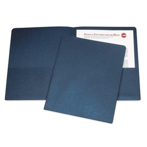 National Industries For the Blind 7510-00-584-2489 Double Pocket Portfolio, 3/8" Exp., Letter, 25/BX, Dark Blue by SKILCRAFT