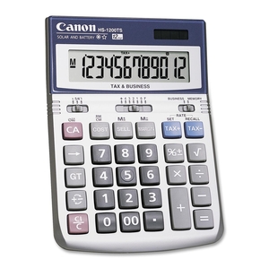 Canon, Inc HS1200TS 12-Digit Desktop Calc,Dual Power,4-7/8"x7"x1-1/5",BE/WE by Canon