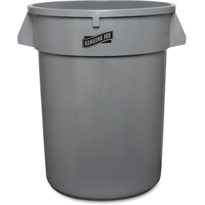 Genuine Joe 60463 Trash Containers, Heavy-duty, 32 Gallon, Grey by Genuine Joe