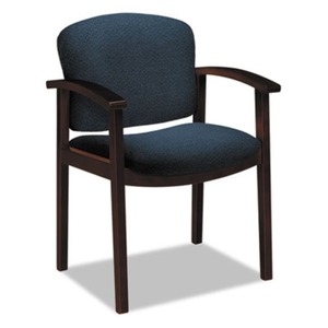 HON COMPANY 2111NAB90 2111 Invitation Reception Series Wood Guest Chair, Mahogany/Solid Blue Fabric by HON COMPANY