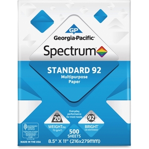 Georgia Pacific Corp. 999705 Spectrum Paper, Ltr, 92GE, 8-1/2"x11", 500Shts, 10RM/CT, WE by Spectrum