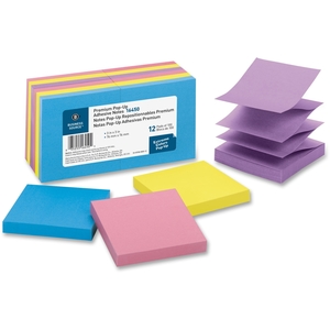 Business Source 16450 Pop-up Adhesive Note Pads,3"x3",100 Sh,12/PK, AST Extreme by Business Source