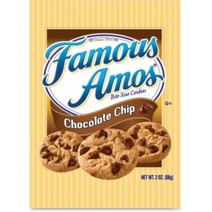 Kellogg NA Co. 98067 Single Pack Cookies, Chocolate Chip, 2 oz, 8/BX by Famous Amos