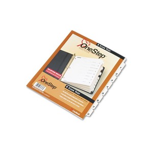 Cardinal Brands, Inc 60813 Traditional OneStep Index System, 8-Tab, 1-8, Letter, White, 8/Set by CARDINAL BRANDS INC.