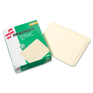 National Industries For the Blind 7530-00-282-2507 File Folders,3/4" Expansion,1/3-Cut,Letter,100/BX, Manila by SKILCRAFT