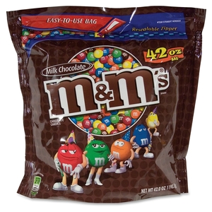 Mars, Inc SN32438 M&Ms Candy, w/ Zipper on Bag, 42 oz., Milk Chocolate by M&M's