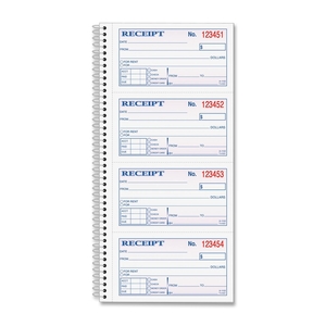 Tops Products 4161 Money Receipt Book,Crbnls,2-Part,5"x2-3/4",200/BK,WE/CA by TOPS