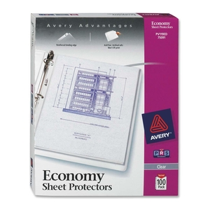 Avery PV119ED Sheet Protector,Economy Weight,Top Load,11"x8-1/2",100/BX,CL by Avery