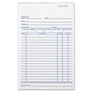 Business Source 39553 Carbonless Book,All-Purpose,3-Part,5-1/2"x8-1/2",50/BK,WE by Business Source