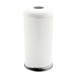 Fire-Resistant Open Top Receptacle, Round, Steel, 15gal, White by RUBBERMAID COMMERCIAL PROD.