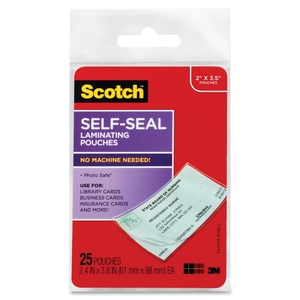 3M LS851G Business Cards Laminating Pouches, 3-7/8"x2-7/8",25/PK,Clear by Scotch